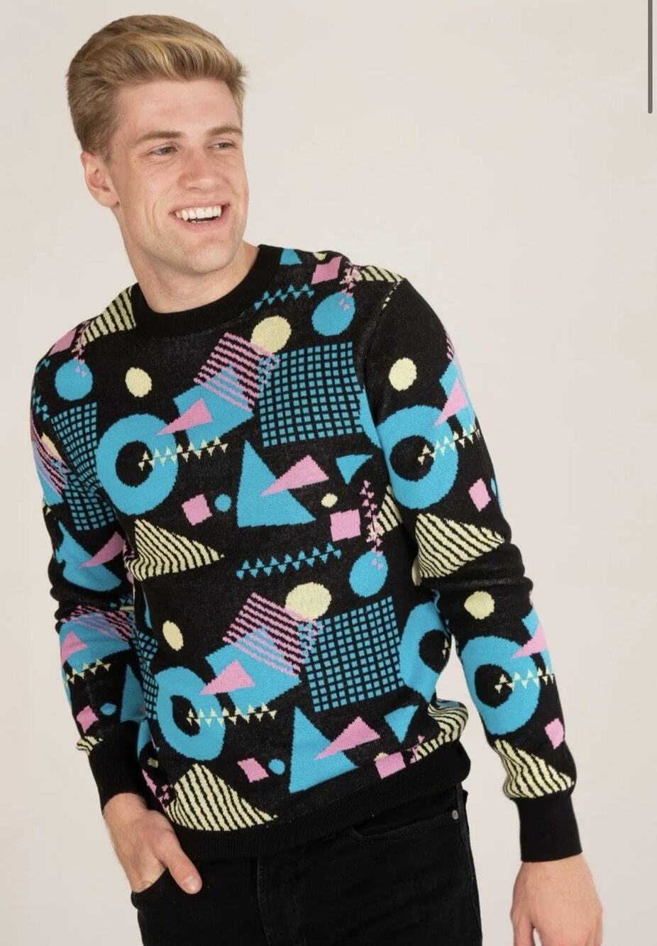Super Massive Men’s Crewneck Sweater Size Medium Retro 90s Streetwear Pullover